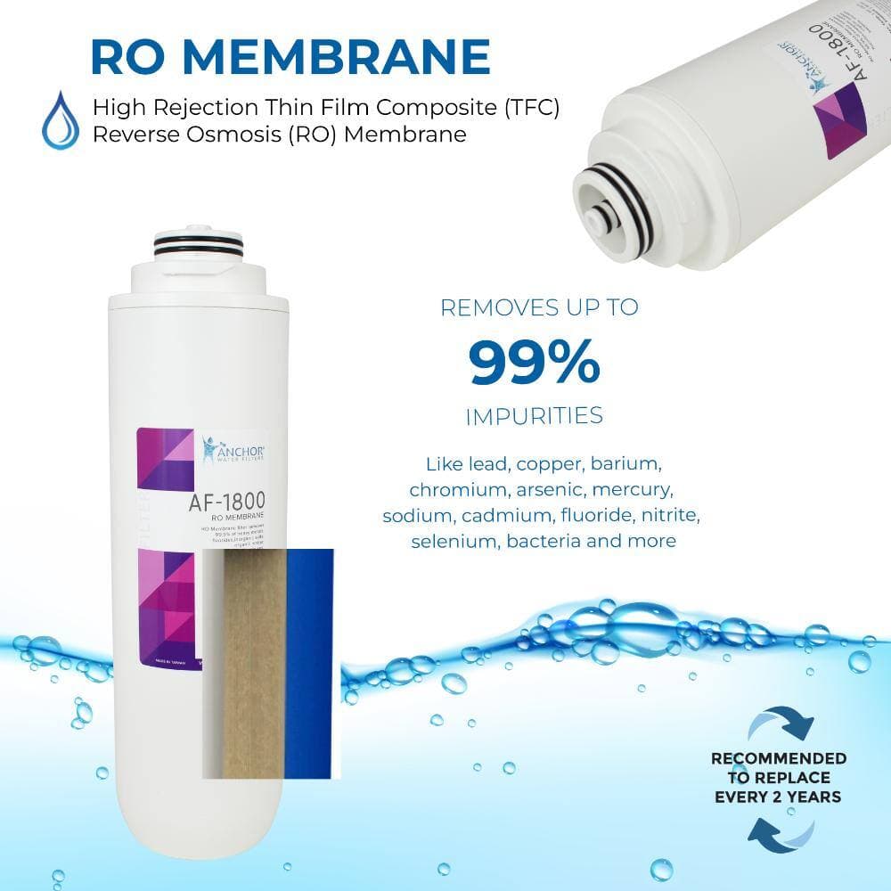 ANCHOR WATER FILTERS RO Membrane Replacement Filter for Anchor EcoFlo Tankless 800 GPD Reverse Osmosis System (3)