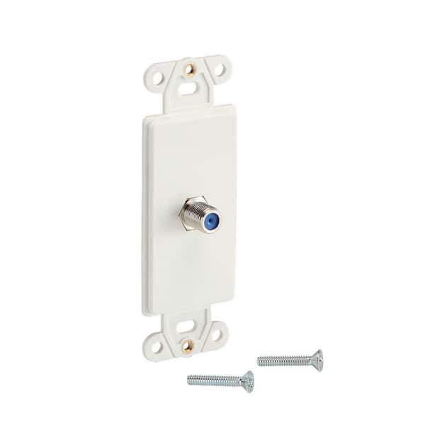 Commercial Electric 1-Gang Coaxial Plastic Wall Plate Insert, White (2)