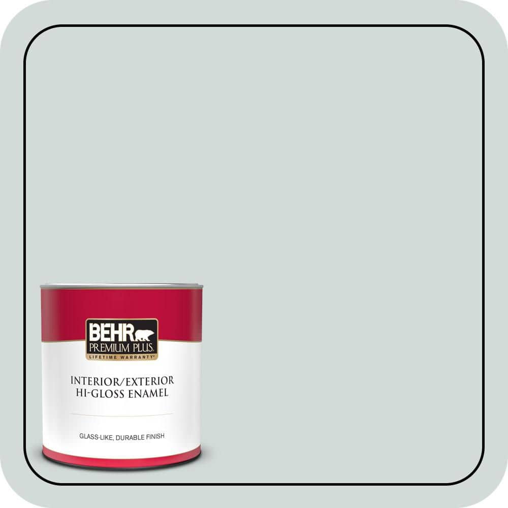 BEHR PREMIUM PLUS 1 qt. #PPU12-13 Urban Mist Hi-Gloss Enamel Interior/Exterior Paint & Primer