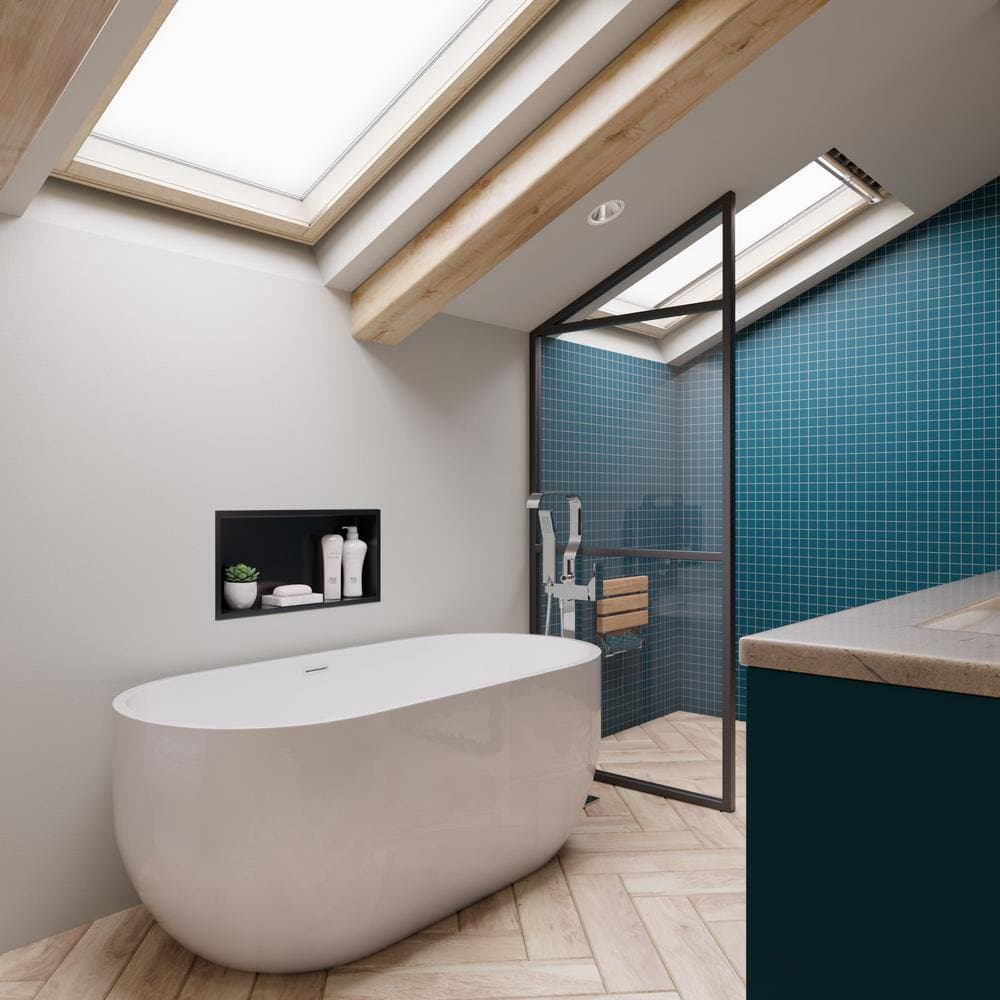 ALFI BRAND AB8838 59 in. Acrylic Flatbottom Bathtub in White (2)