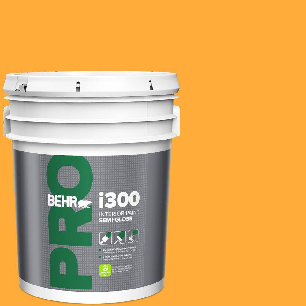 BEHR PRO 5 gal. #S-G-310 Peach Butter Semi-Gloss Interior Paint