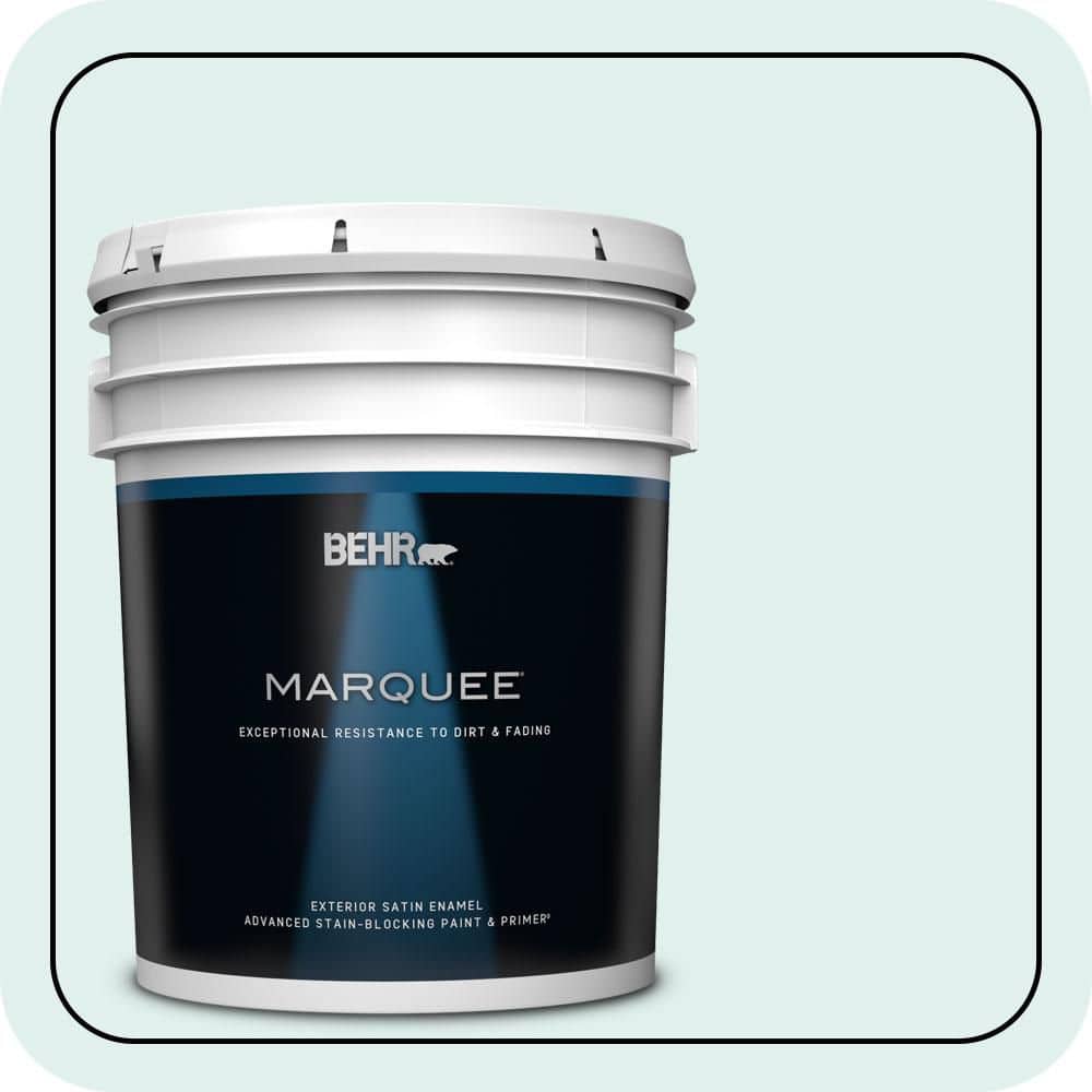 BEHR MARQUEE 5 gal. #500C-1 Himalayan Mist Satin Enamel Exterior Paint & Primer