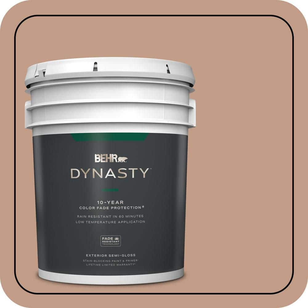 BEHR DYNASTY 5 gal. #S200-4 Chestnut Bisque Semi-Gloss Enamel Exterior Stain-Blocking Paint & Primer