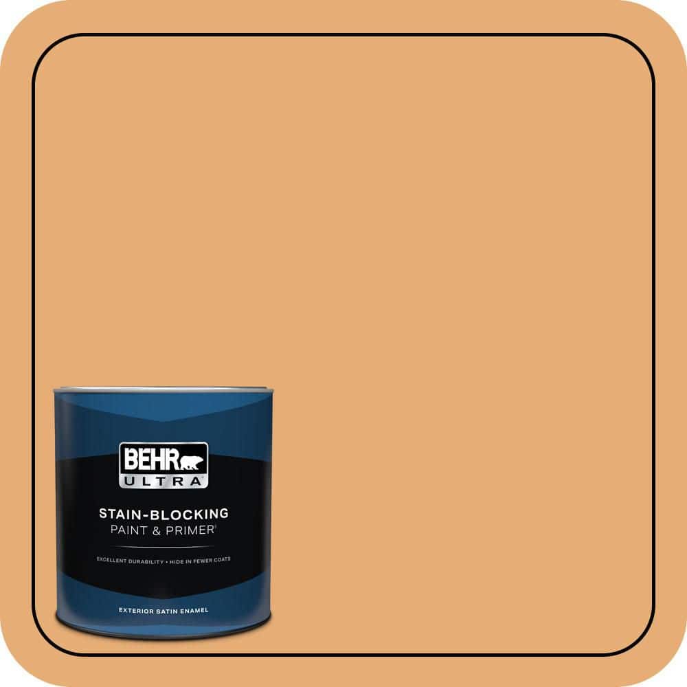 BEHR ULTRA 1 qt. #PMD-75 Autumn Gourd Satin Enamel Exterior Paint & Primer