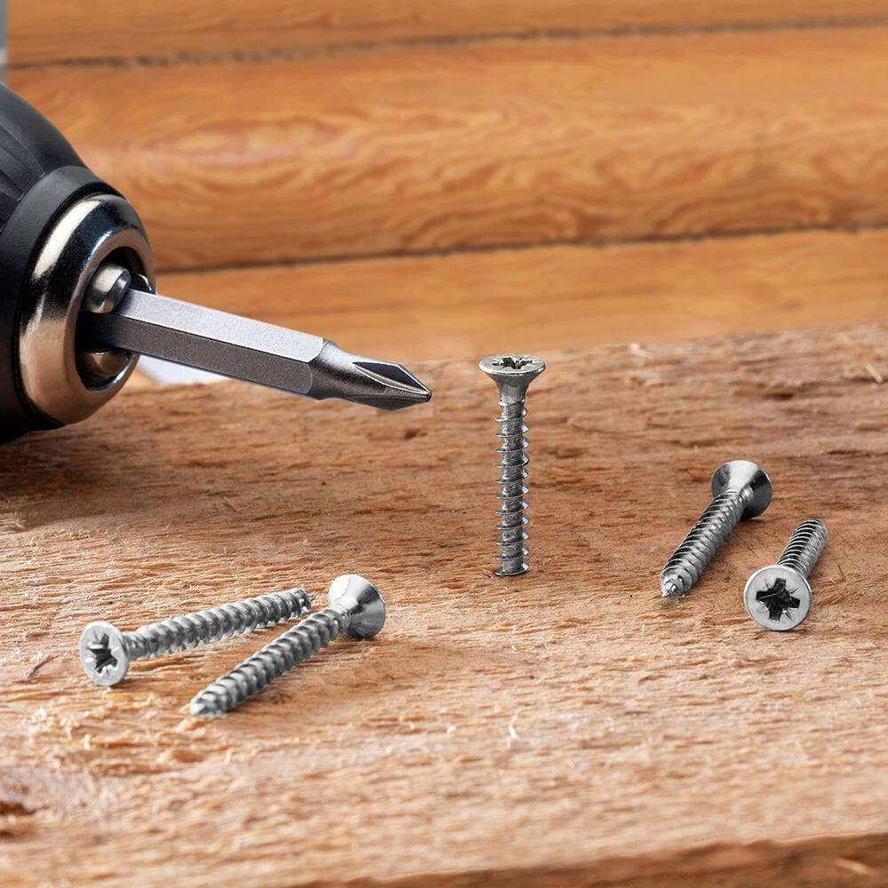 NVNOO 6-Sizes 152-Piece Phillips Tips Wood Screws Assortment Kit, Silver (2 in. 1-1/2 in. 1-1/4 in. 1 in. 3/4 in. 1/2 in.) (2)
