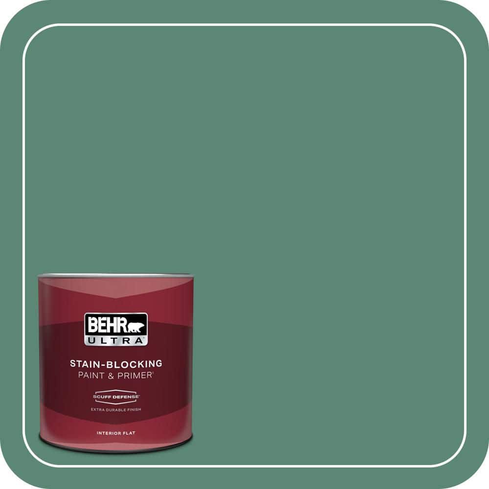 BEHR ULTRA 1 qt. #MQ6-43 Dark Jade Extra Durable Flat Interior Paint & Primer (1)