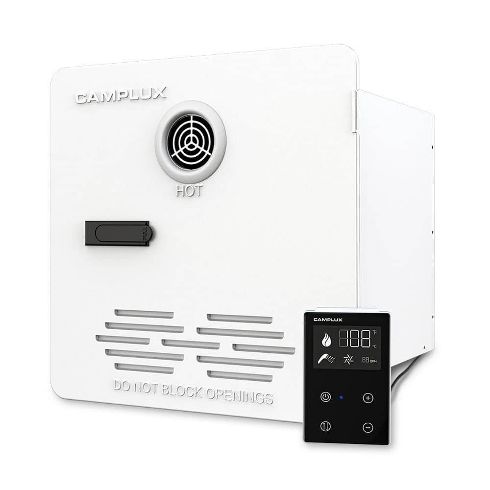 CAMPLUX Pro 10, 65,000 BTU Max 3.9 GPM RV Propane Tankless Water Heater with Door and 2 Years Warranty (1)