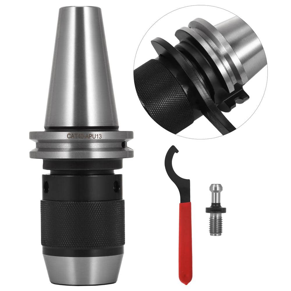 VEVOR Integrated CAT40 Collet Chuck Keyless 1-Speed Drill Press with 1/2 in. Chuck for CNC Engraving Machine Milling Lathe (1)