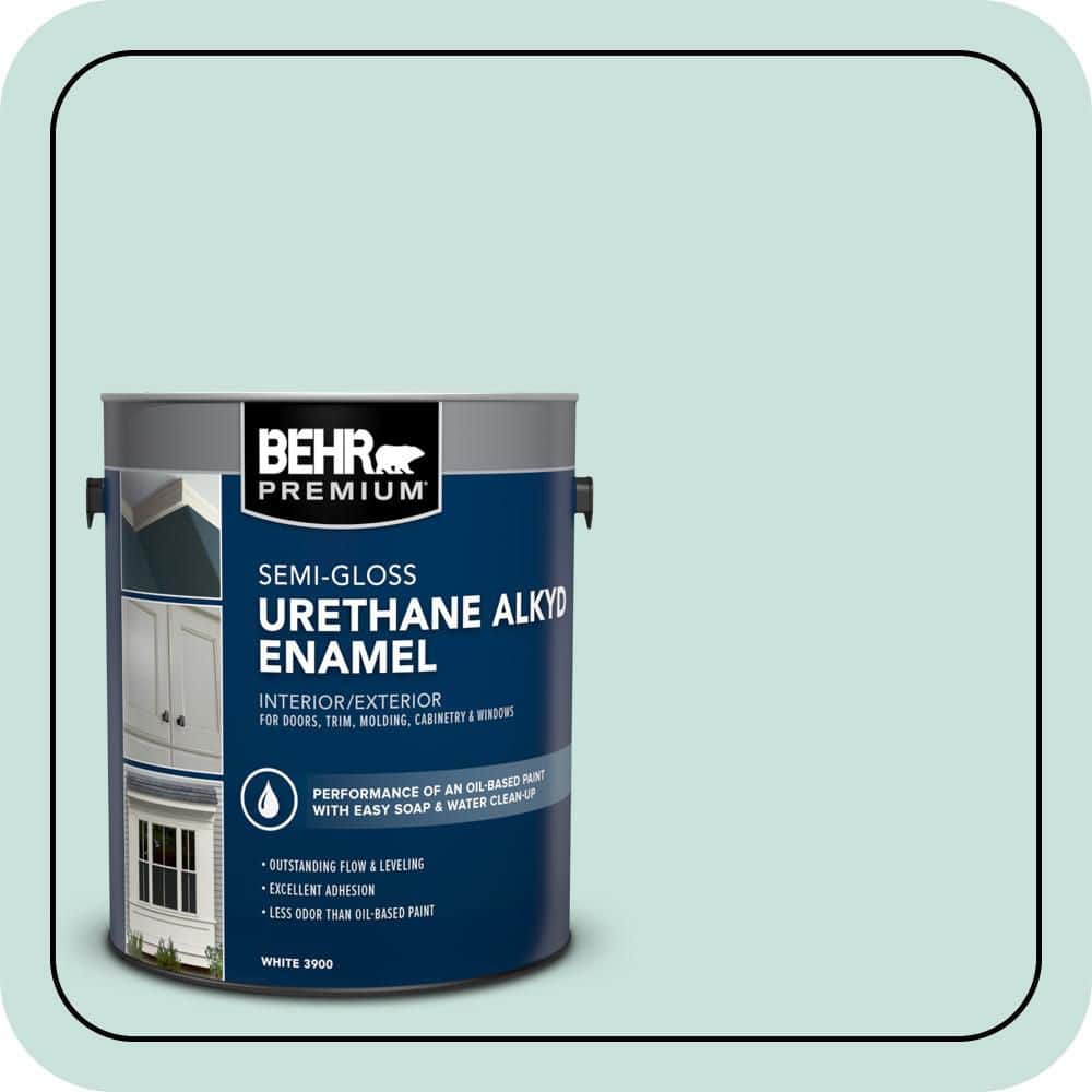 BEHR PREMIUM 1 gal. #M440-1 Rio Sky Urethane Alkyd Semi-Gloss Enamel Interior/Exterior Paint