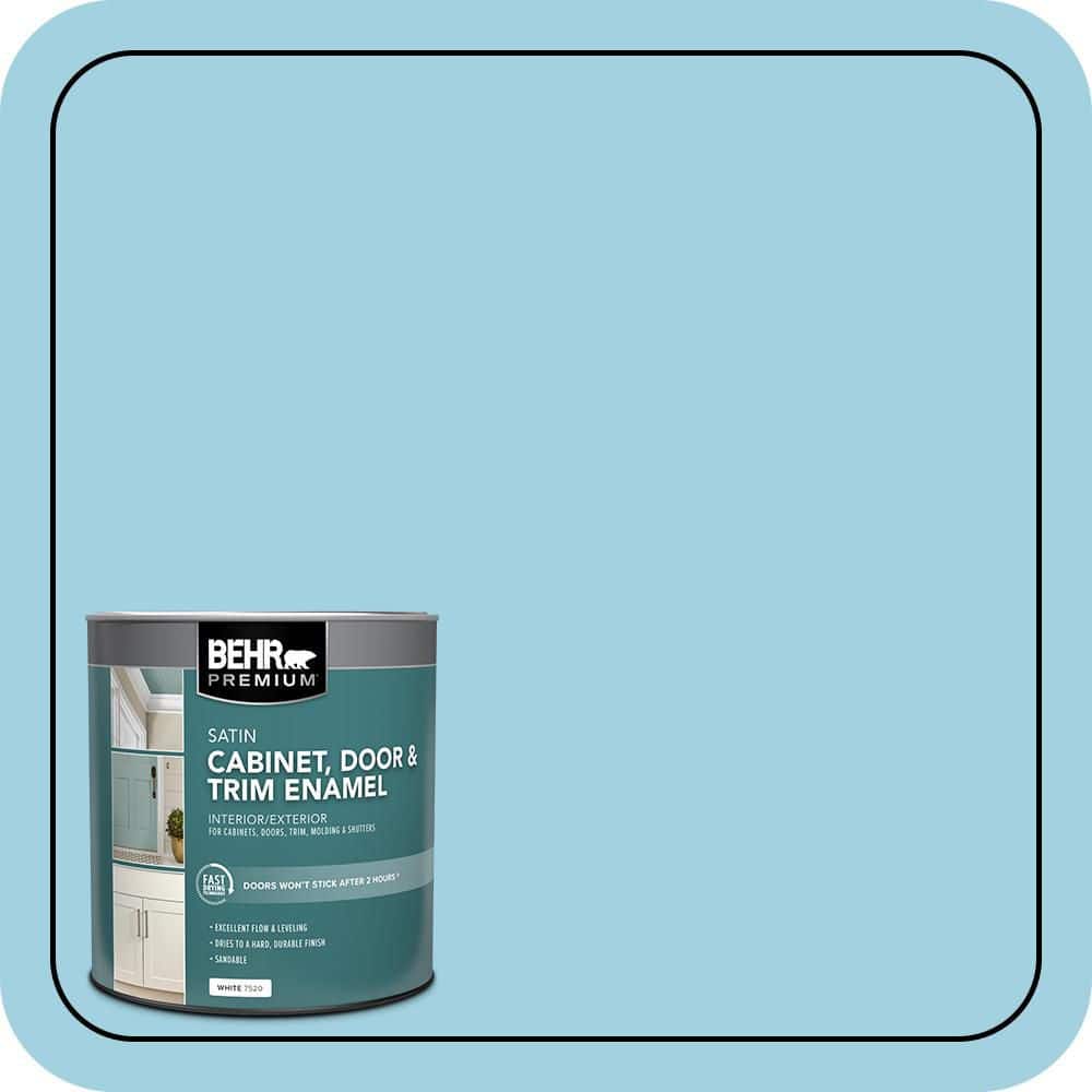 BEHR PREMIUM 1 qt. #M480-3 Bengal Blue Satin Enamel Interior/Exterior Cabinet, Door & Trim Paint (1)