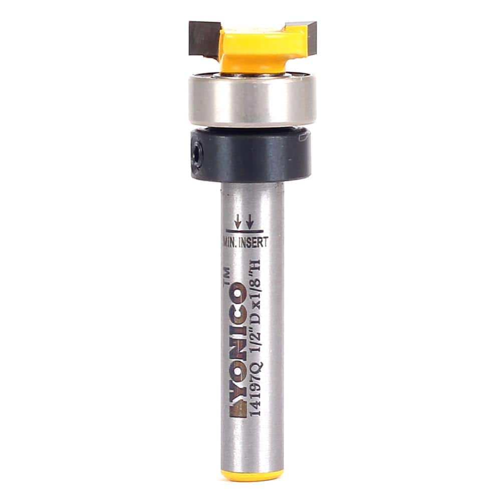 Yonico Template Flush Trim 1/2 in. Dia 1/4 in. Shank Carbide Tipped Router Bit