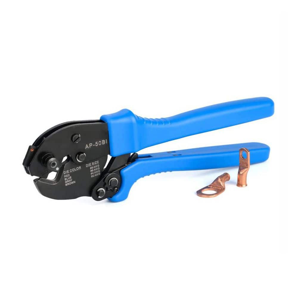 Unbranded Battery Cable Ring Terminal Crimper for 8 6 4 2AWG Copper Lugs Heavy Duty Wire Lugs and Cable Ends
