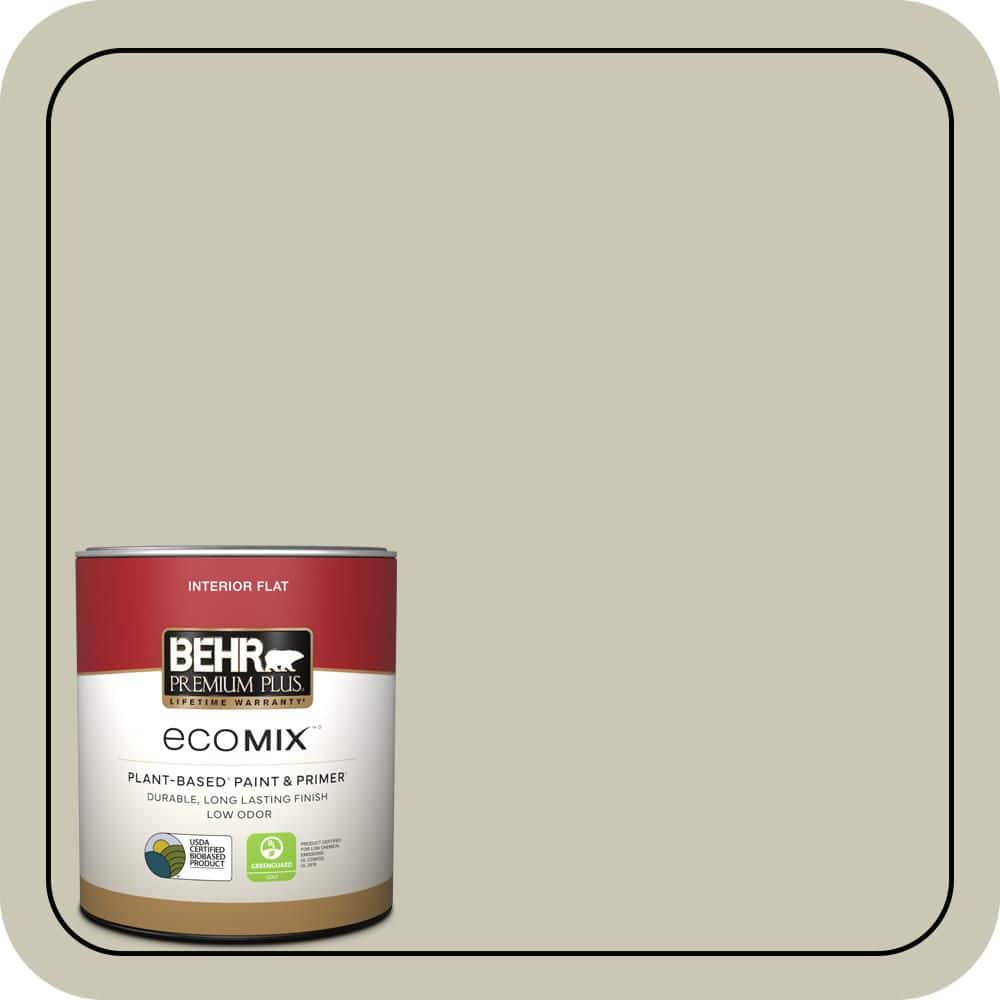 BEHR PREMIUM PLUS 1 qt. #PPU10-10 Ocean Foam Flat EcoMix Plant-Based Interior Paint & Primer (1)