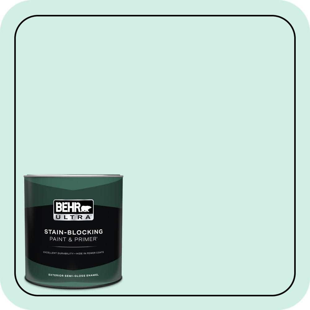 BEHR ULTRA 1 qt. #P440-1 Shimmering Pool Semi-Gloss Enamel Exterior Paint & Primer