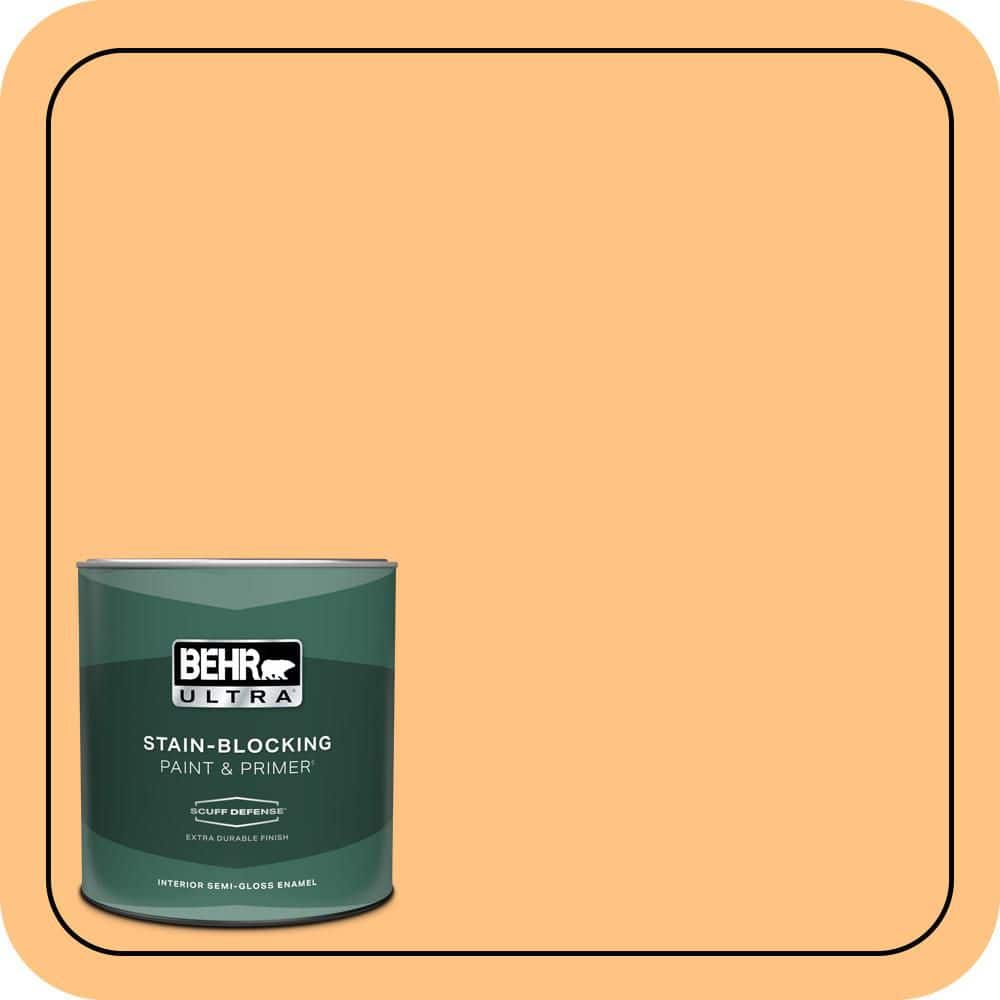 BEHR ULTRA 1 qt. #PMD-68 Amber Sun Extra Durable Semi-Gloss Enamel Interior Paint & Primer