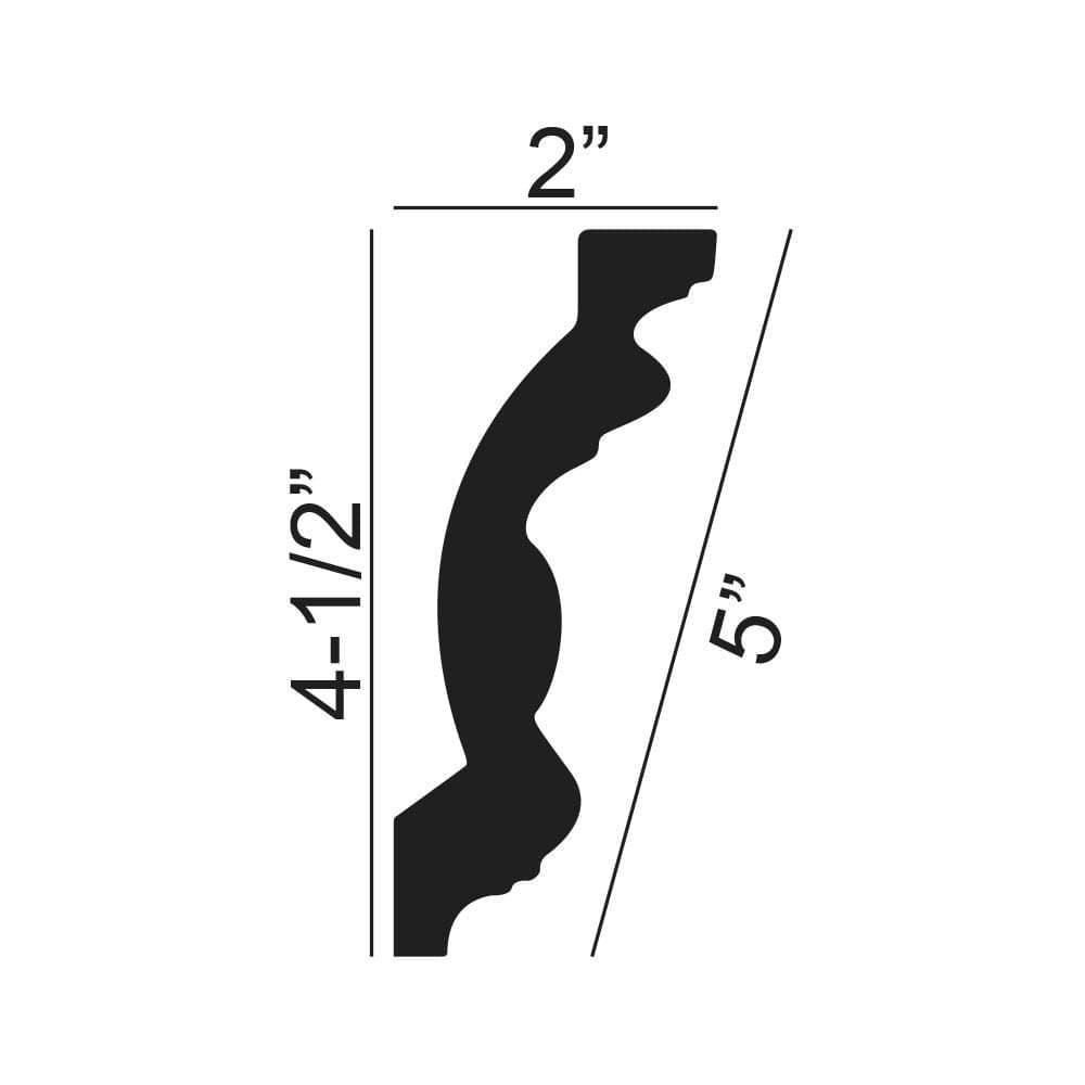 American Pro Decor 4-1/2 in. x 2 in. x 94-1/2 in. Floral Polyurethane Crown Moulding Pro Pack 15-1/2 LF (2-Pack) (3)