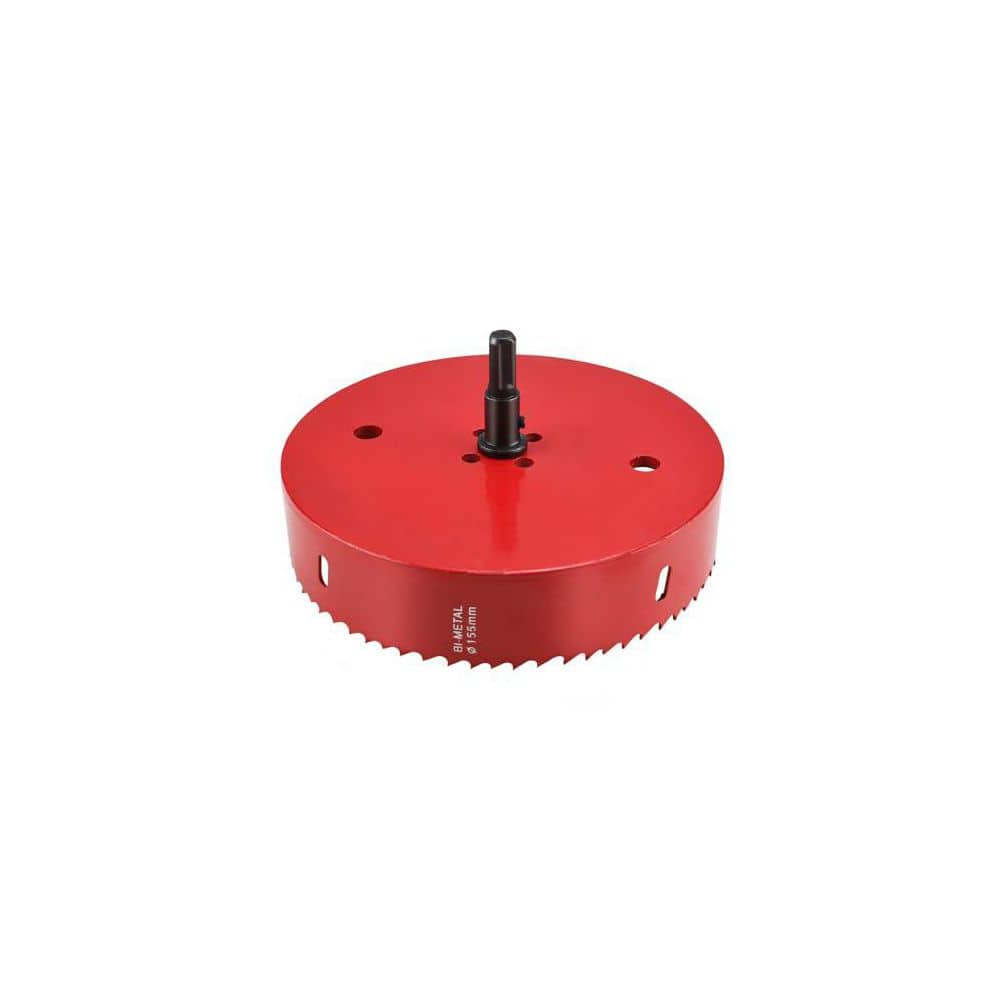 Unbranded 155mm HSS Bi-Metal Hole Saw for Wood Drilling Cutter with Pilot Drill Bit for Plywood Cornhole Drywall Plastic (2)