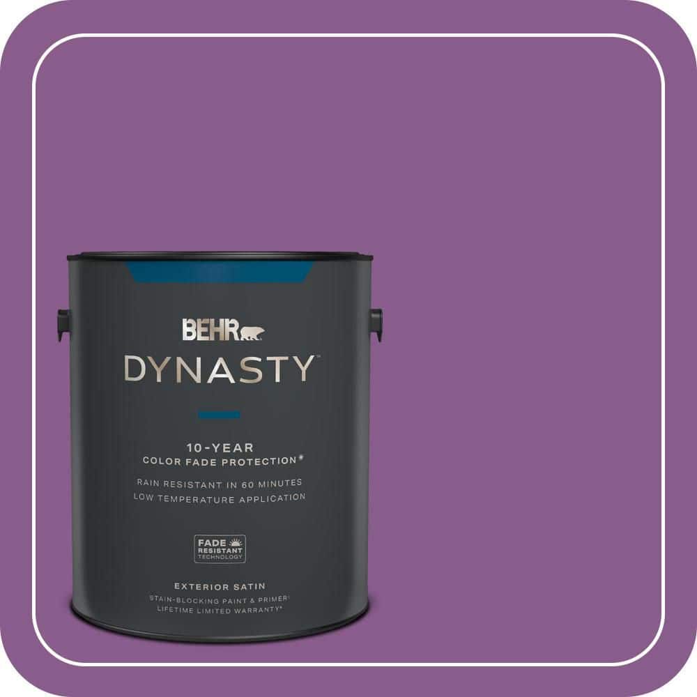 BEHR DYNASTY 1 gal. #670B-7 Candy Violet Satin Enamel Exterior Stain-Blocking Paint & Primer