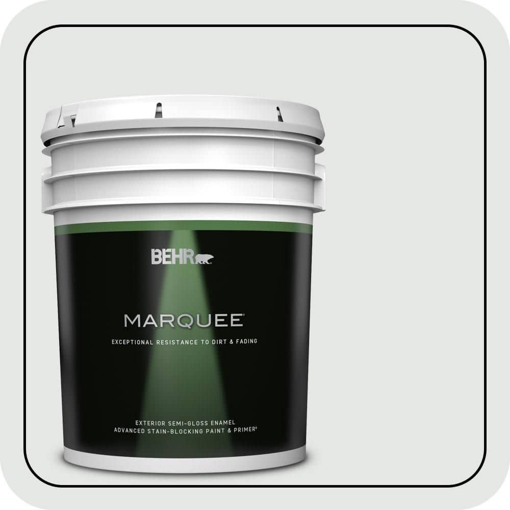 BEHR MARQUEE 5 gal. #PPU26-13 Silent White Semi-Gloss Enamel Exterior Paint & Primer