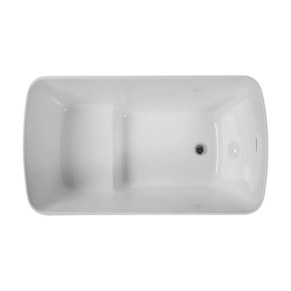 LIVACA 49.00 in. x 27.95 in. Flat Bottom Acrylic Freestanding Square-Shape Japanese Soaking Bathtub with Right Drain in Black (3)