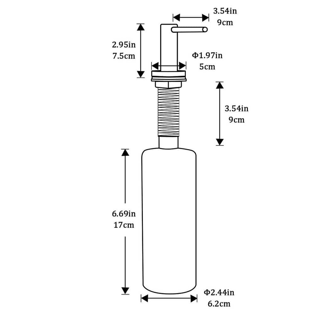 Wudkey Matte Black Kitchen Sink Soap Dispenser Countertop Pump Hand Lotion Built in Bottle with Upgrade Stainless Steel Screw (2)