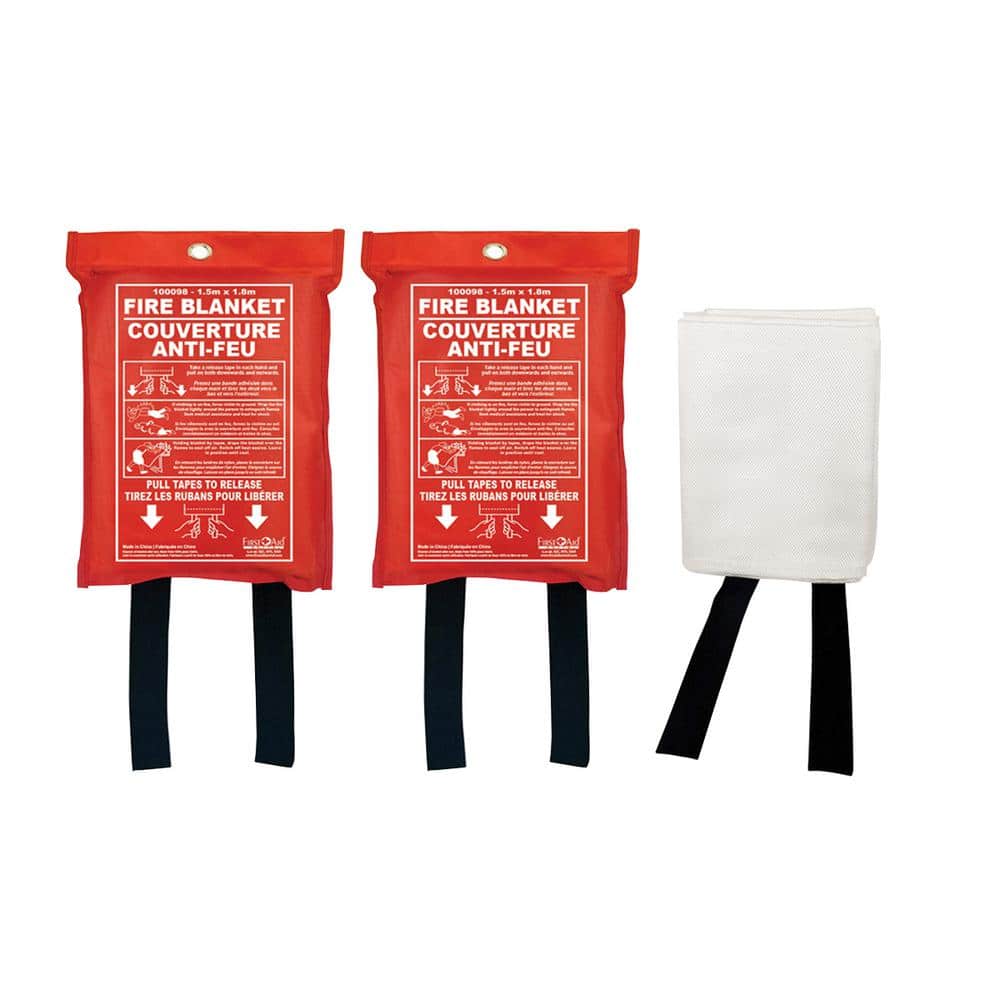 Wellco 39.3 in. x 39.3 in. Fiberglass Fire Blankets Emergency Heat Insulation And Flame Retardant Protection (2-Pack)