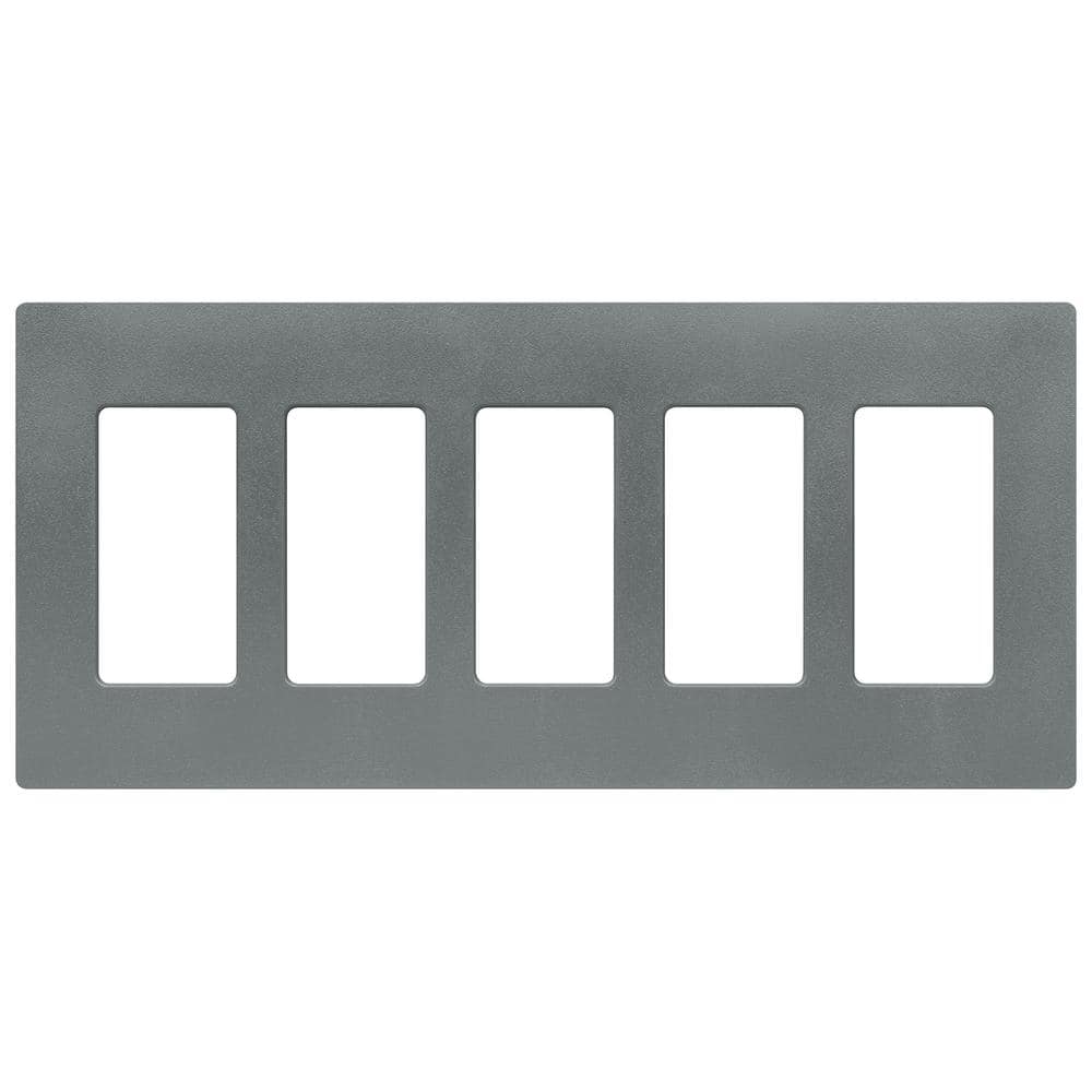 Lutron Claro 5 Gang Wall Plate for Decorator/Rocker Switches, Satin, Slate (SC-5-SL) (1-Pack)