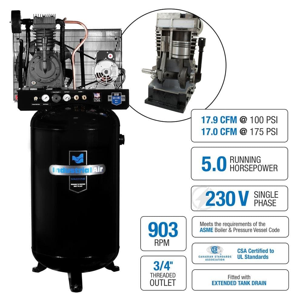 Industrial Air 80 Gal. Stationary Electric Air Compressor (3)