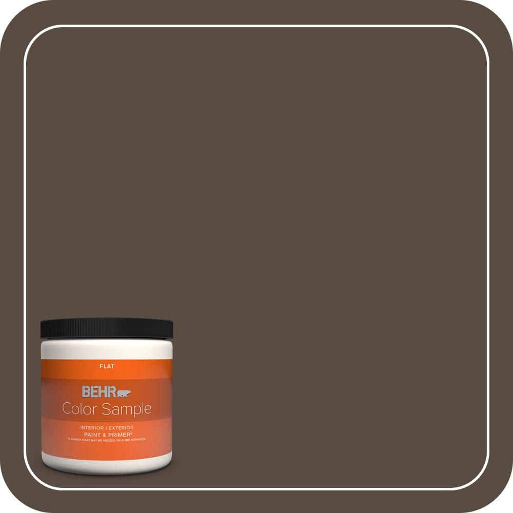 BEHR PREMIUM PLUS 8 oz. #MQ2-39 Rare Wood Flat Interior/Exterior Paint & Primer Color Sample