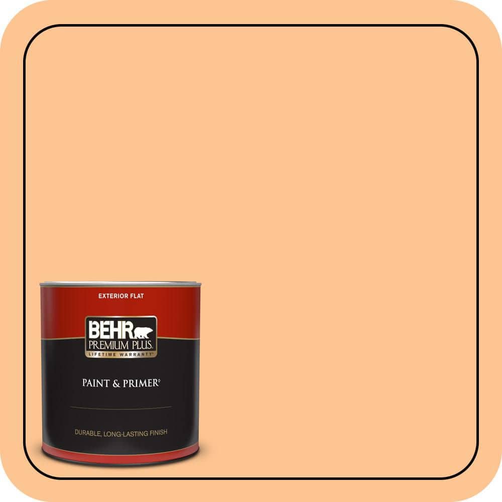 BEHR PREMIUM PLUS 1 qt. #P220-4 Dainty Apricot Flat Exterior Paint & Primer