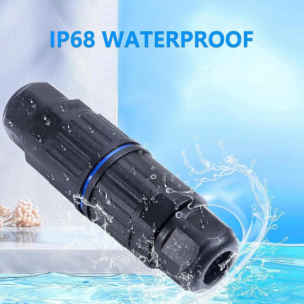 Ahfiwaso 5-Piece Outdoor Electrical Junction Box Cable Connector Locknut with Replaceable Lever Connectors and Waterproof, Black (2)