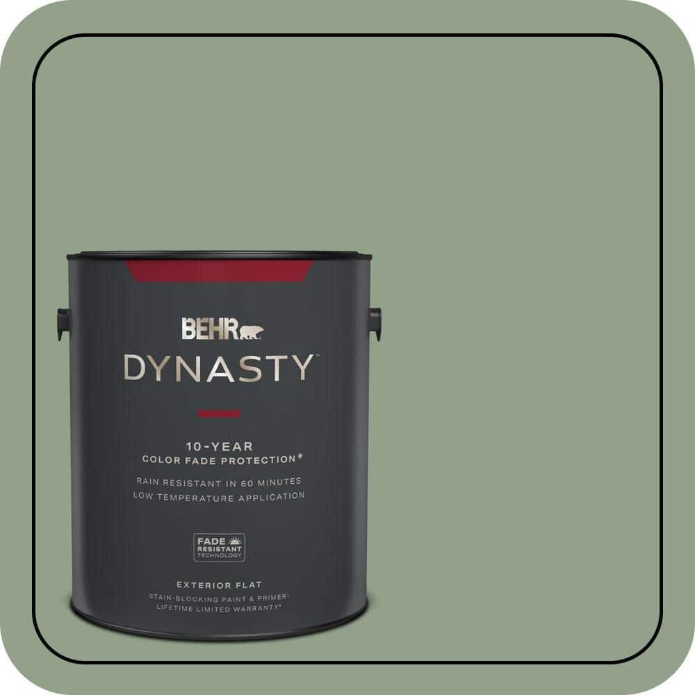 BEHR DYNASTY 1 gal. #440F-4 Athenian Green Flat Exterior Stain-Blocking Paint & Primer