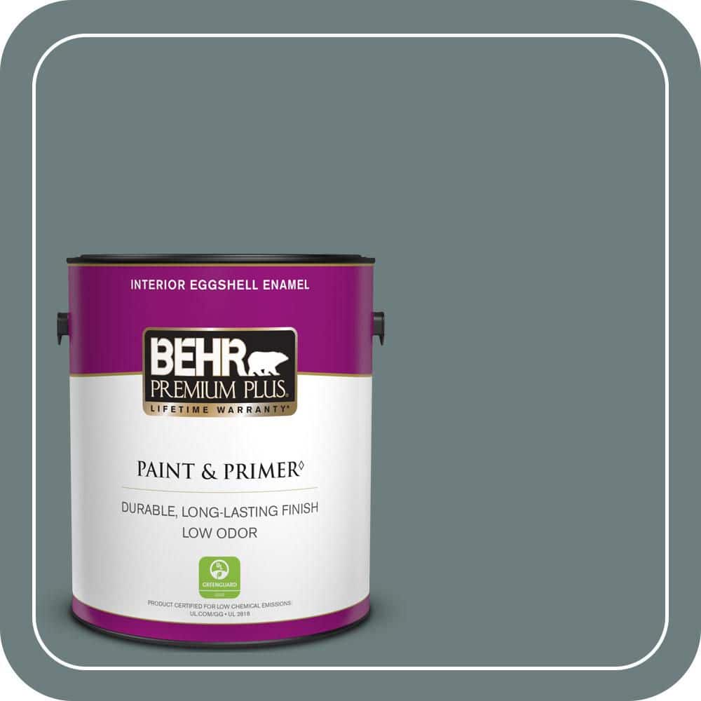 BEHR PREMIUM PLUS 1 gal. #N440-5 Coney Island Eggshell Enamel Low Odor Interior Paint & Primer (1)