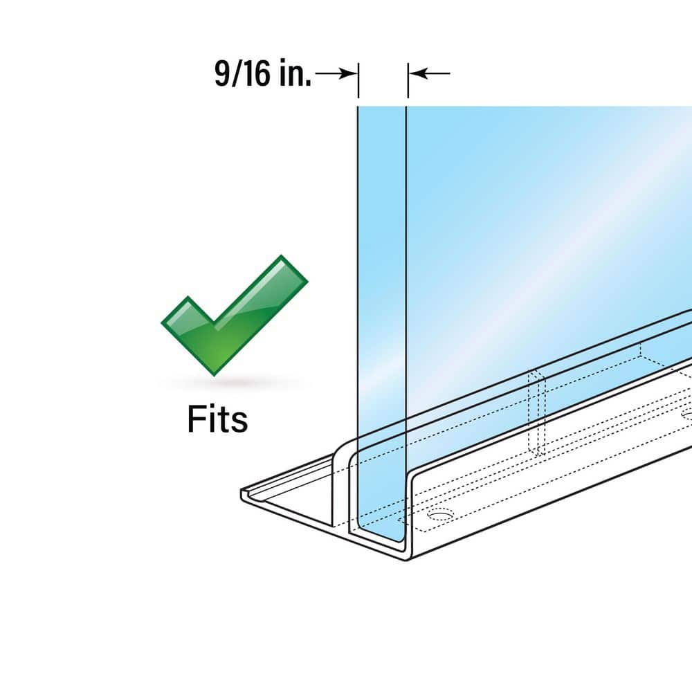 Prime-Line Sliding Shower Door Bottom Guide, 5/8 in. Channels, Plastic Construction, White (3)
