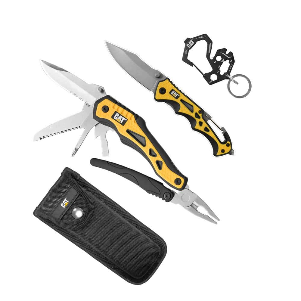 CAT 3 Piece 10-in-1 Multi-Tool, Knife, and Key Chain Gift Box Set (2)