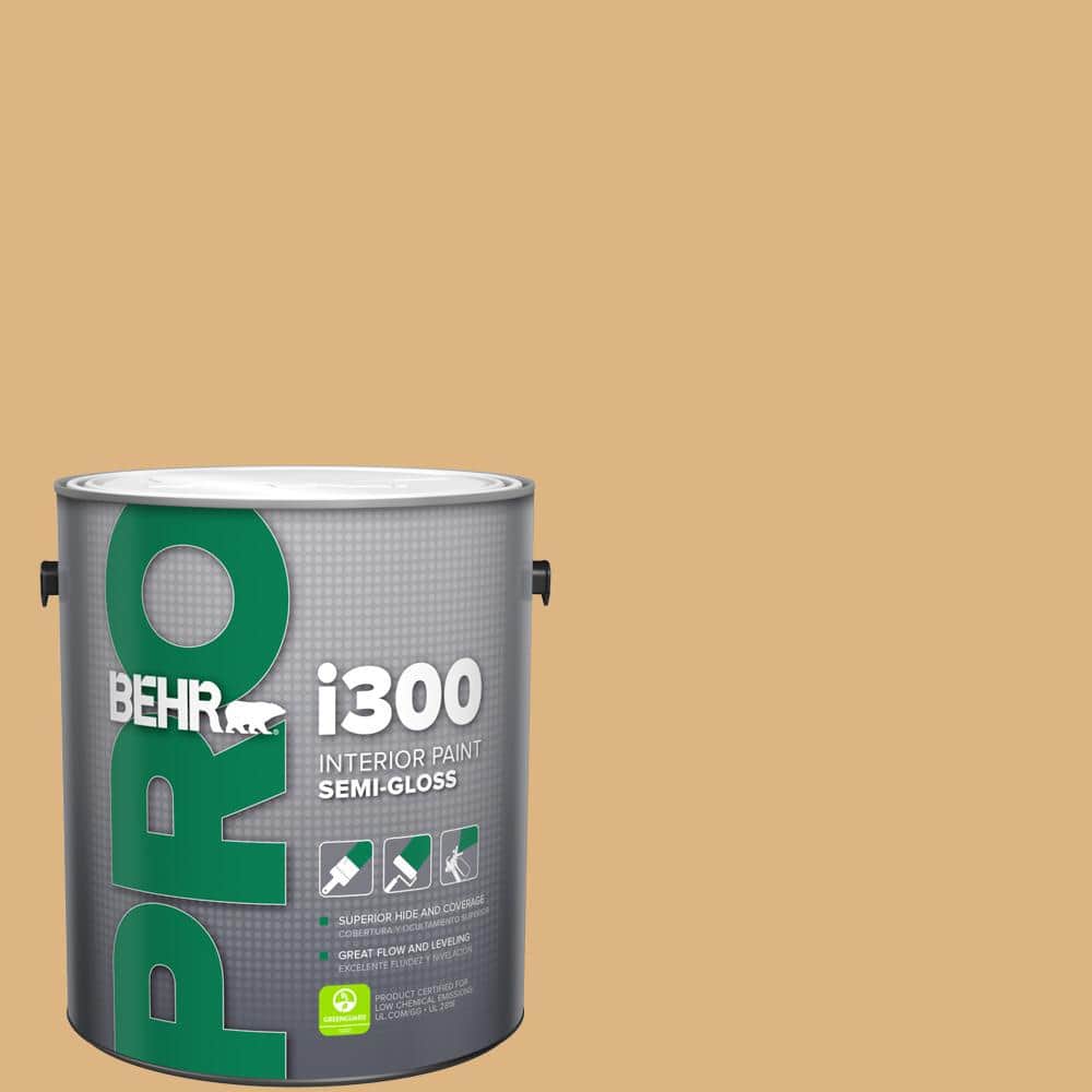 BEHR PRO 1 gal. #HDC-CL-18 Cellini Gold Semi-Gloss Interior Paint