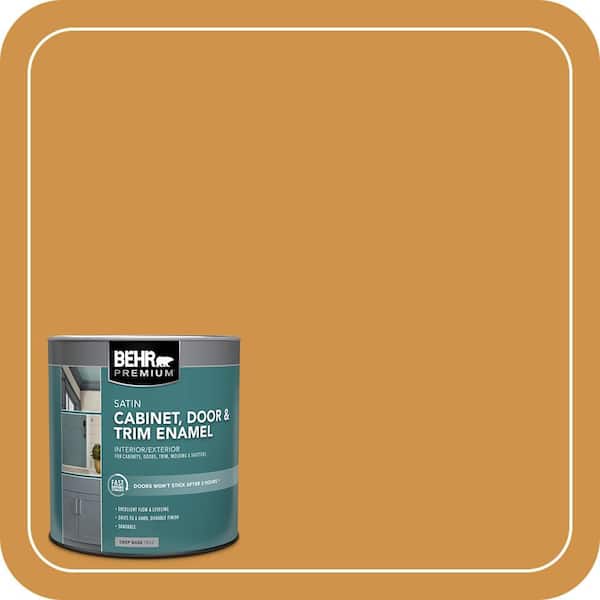 BEHR PREMIUM 1 qt. #M260-6 Sweet Mustard Satin Enamel Interior/Exterior Cabinet, Door & Trim Paint (2)
