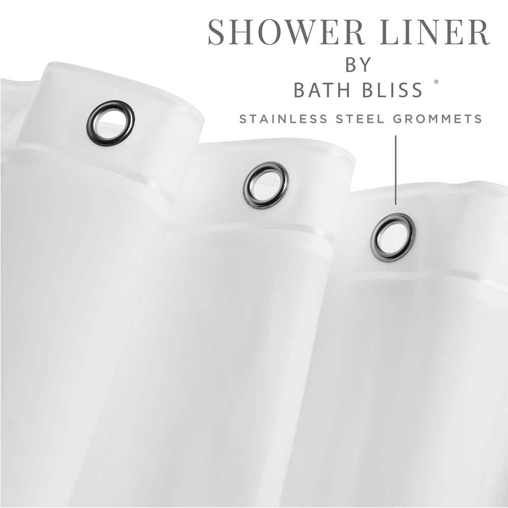 Bath Bliss 2-Pack 70 in. L x 72 in. W Peek A Boo Hotel Weight Shower Curtain Liner in White (2)