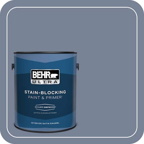 BEHR ULTRA 1 gal. #PPU15-07 Tranquil Pond Extra Durable Satin Enamel Interior Paint & Primer (2)