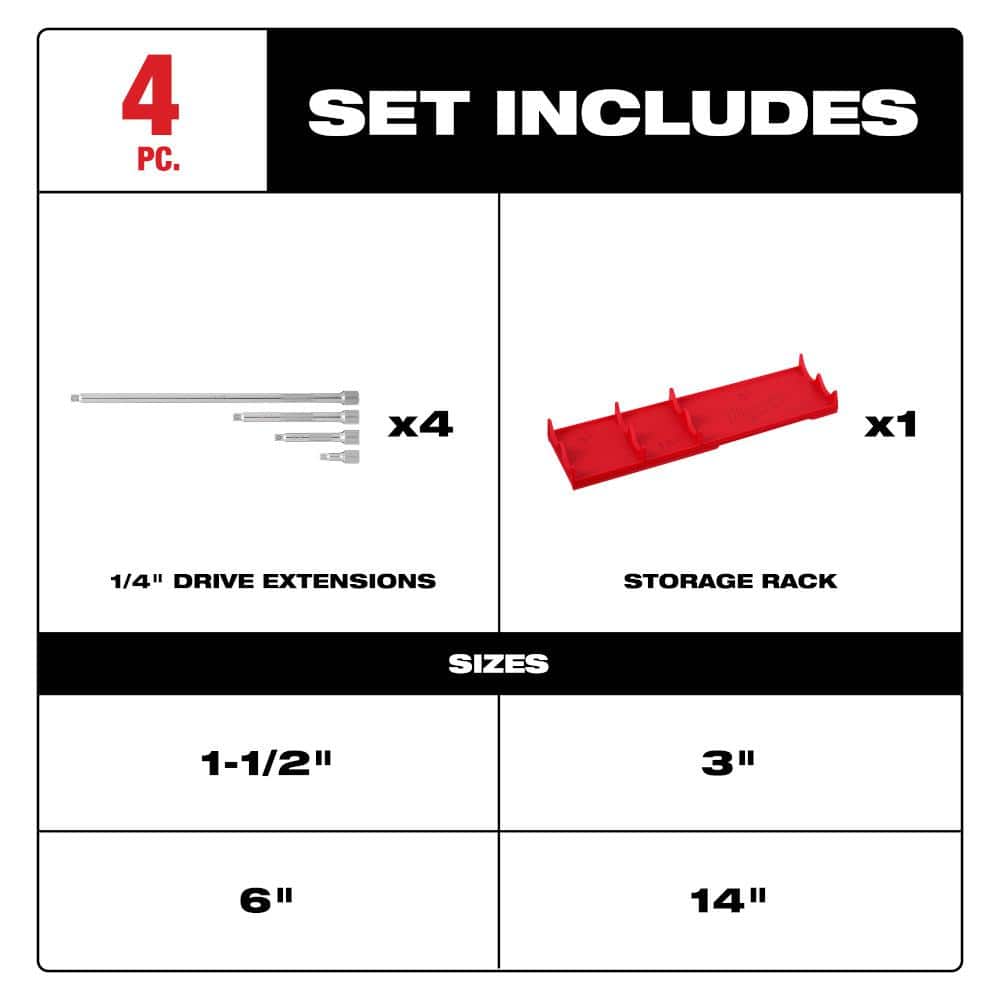 Milwaukee . Drive Flex Head Ratchet with . Drive Extension Set (5-Piece) (4)