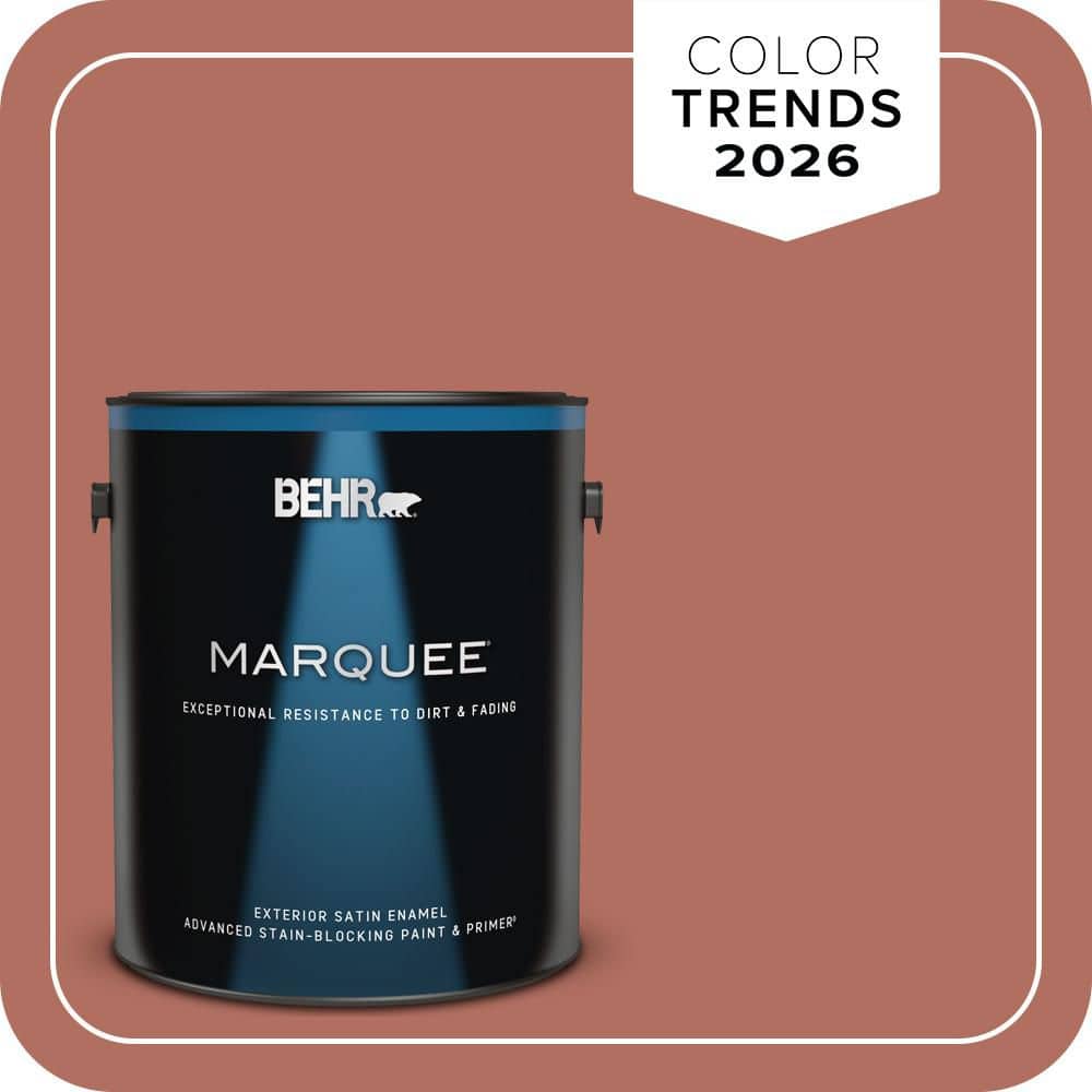 BEHR MARQUEE 1 gal. #PPU2-12 Terra Cotta Urn Satin Enamel Exterior Paint & Primer (1)