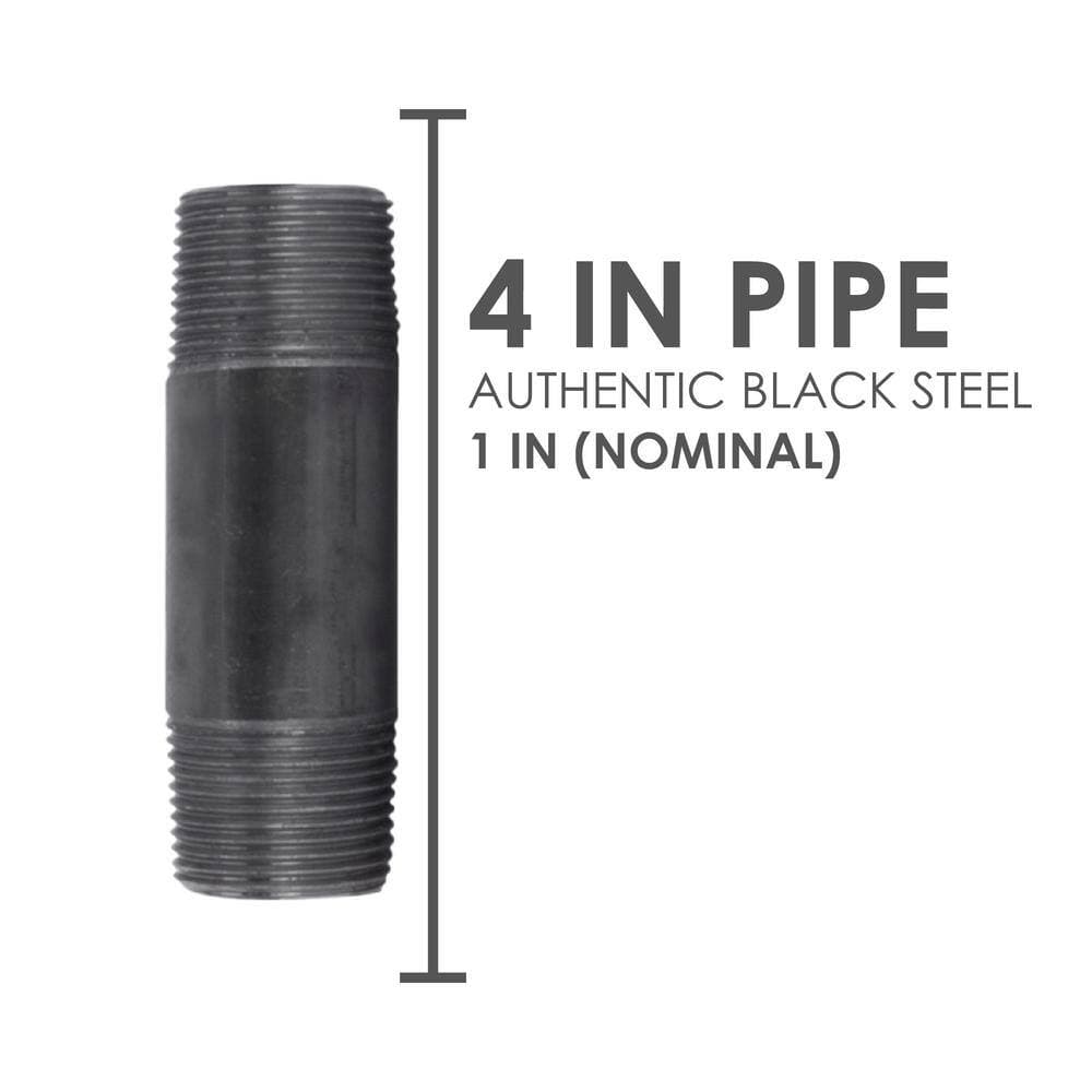 STZ 1 in. x 4 in. Black Steel Nipple (2)