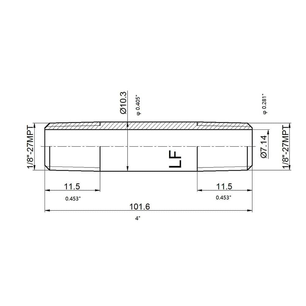 Everbilt 1/8 in. x 4 in. MIP Brass Nipple Fitting (2)