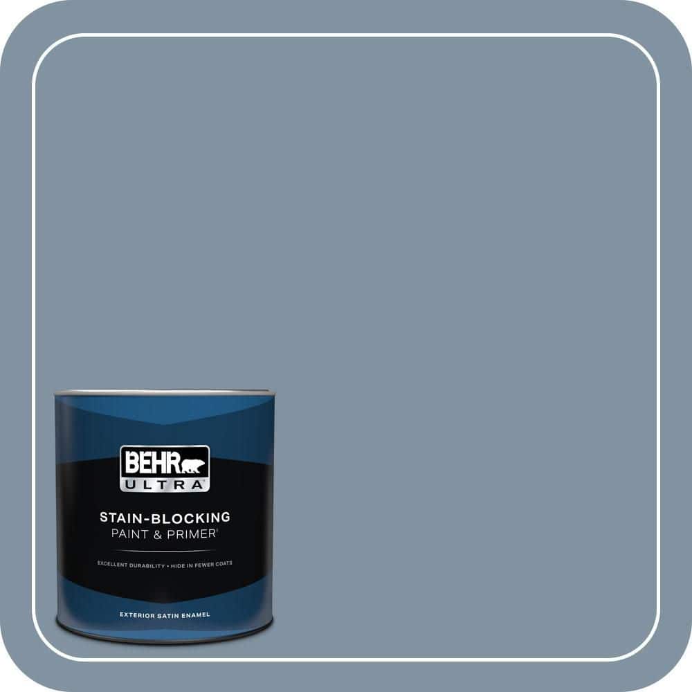 BEHR ULTRA 1 qt. #PPU14-06 Coastal Vista Satin Enamel Exterior Paint & Primer