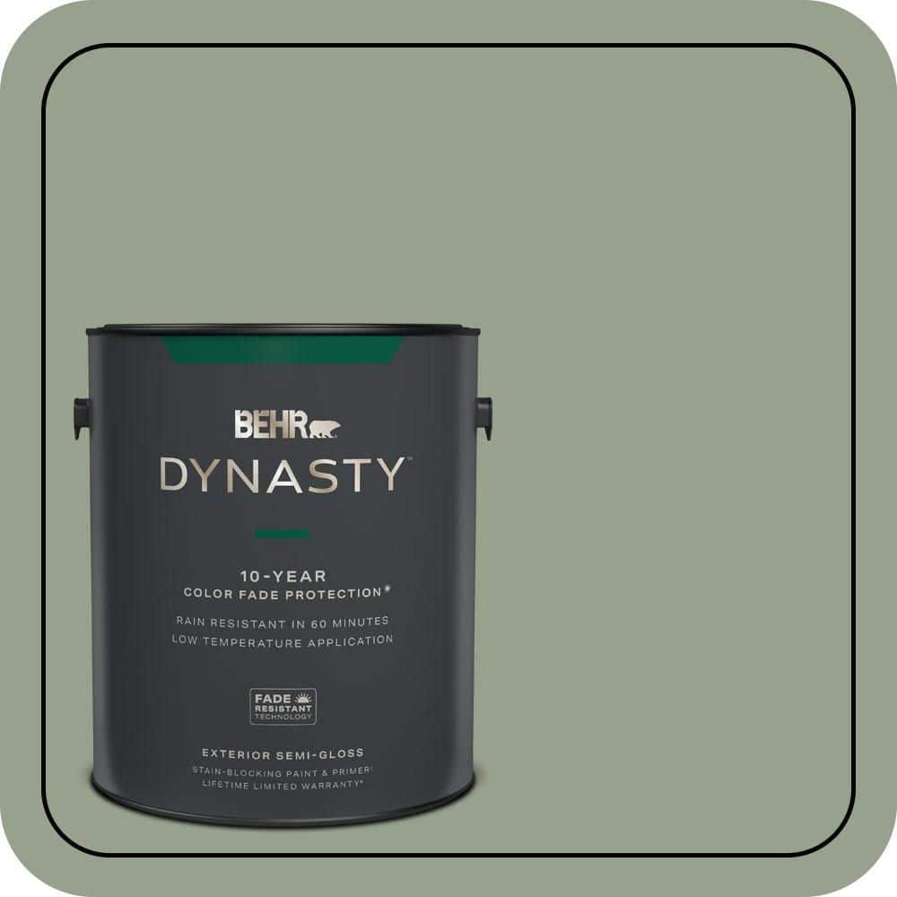 BEHR DYNASTY 1 gal. #N390-4 Bitter Sage Semi-Gloss Enamel Exterior Stain-Blocking Paint & Primer