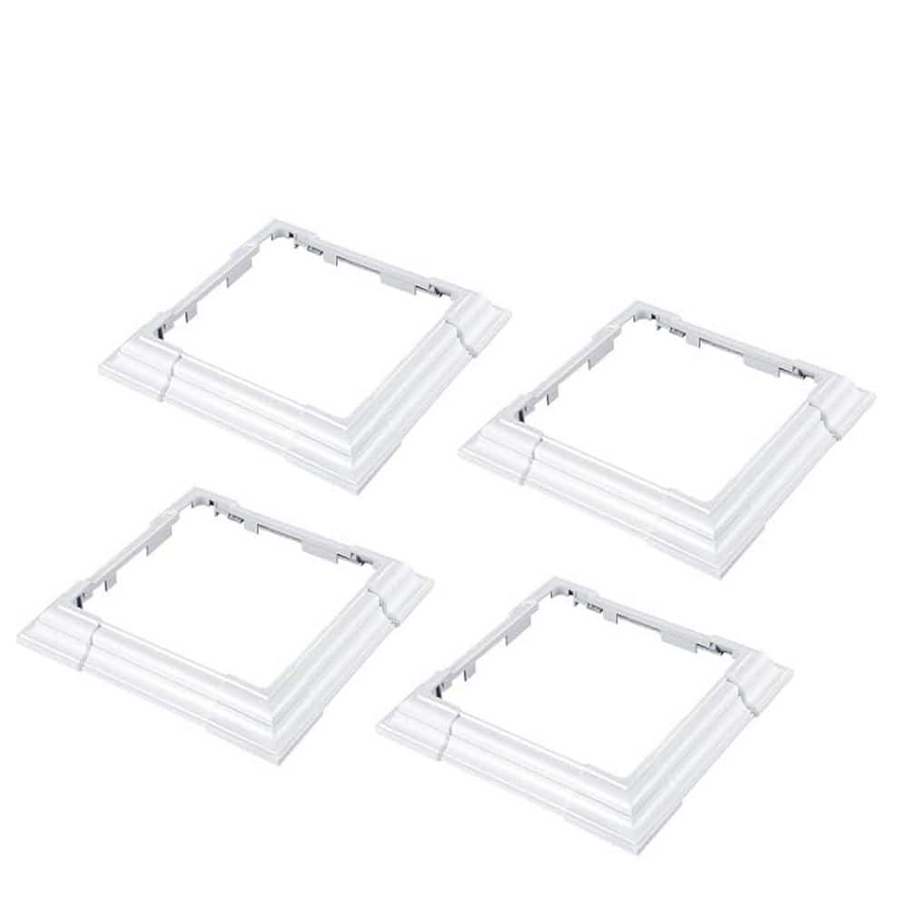 Afoxsos Vinyl Adjustable White Post Sleeve Skirt for 3 to 6.5 in. Wood Stair Rails Fence Column Wraps (4-Pack) (1)