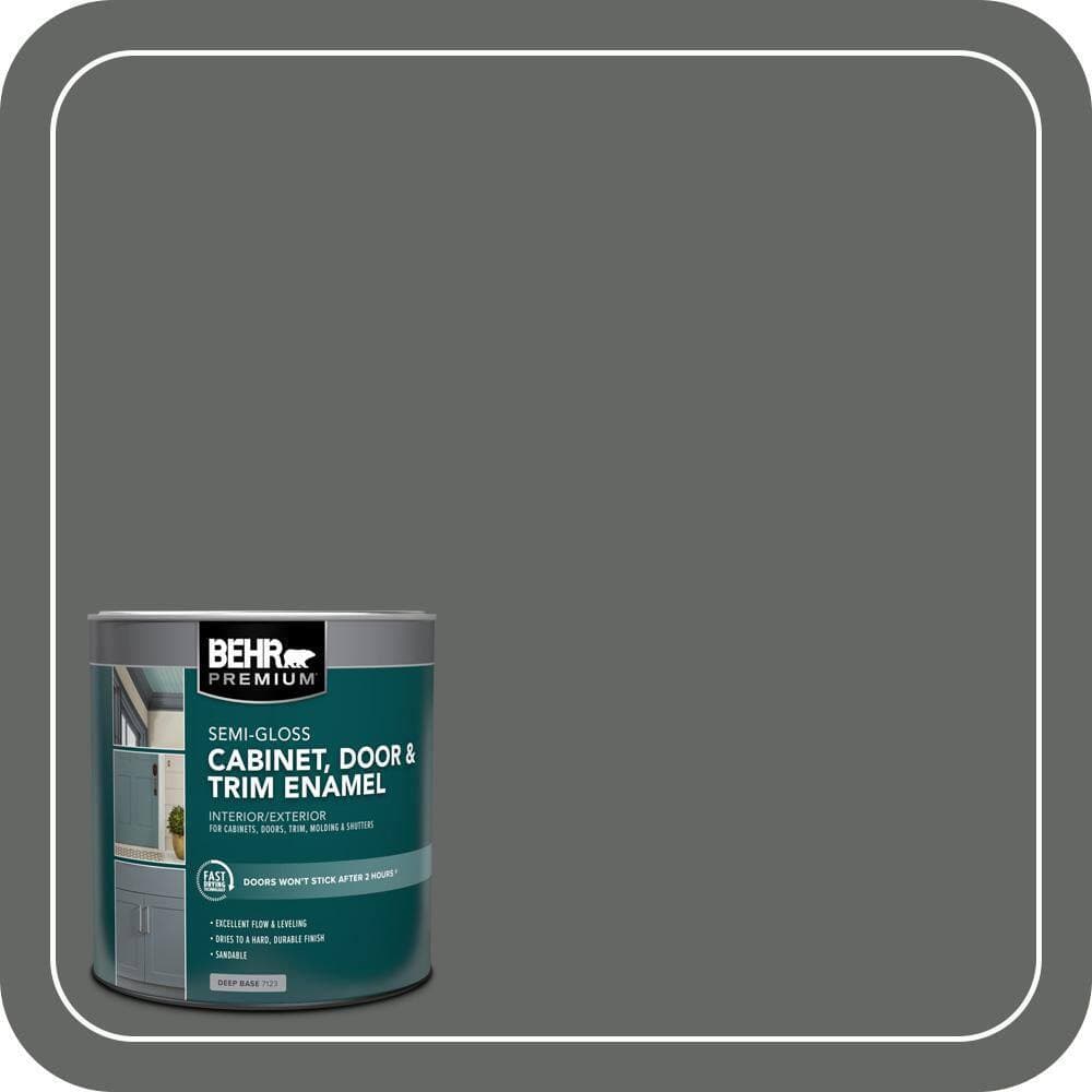 BEHR PREMIUM 1 qt. #PPU25-02 Black Locust Semi-Gloss Enamel Interior/Exterior Cabinet, Door & Trim Paint