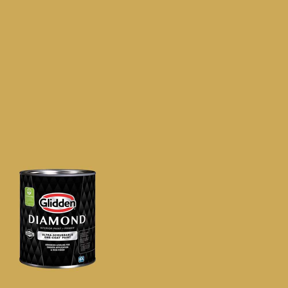 Glidden Diamond 1 qt. PPG1107-6 Glorious Gold Satin Interior Paint with Primer