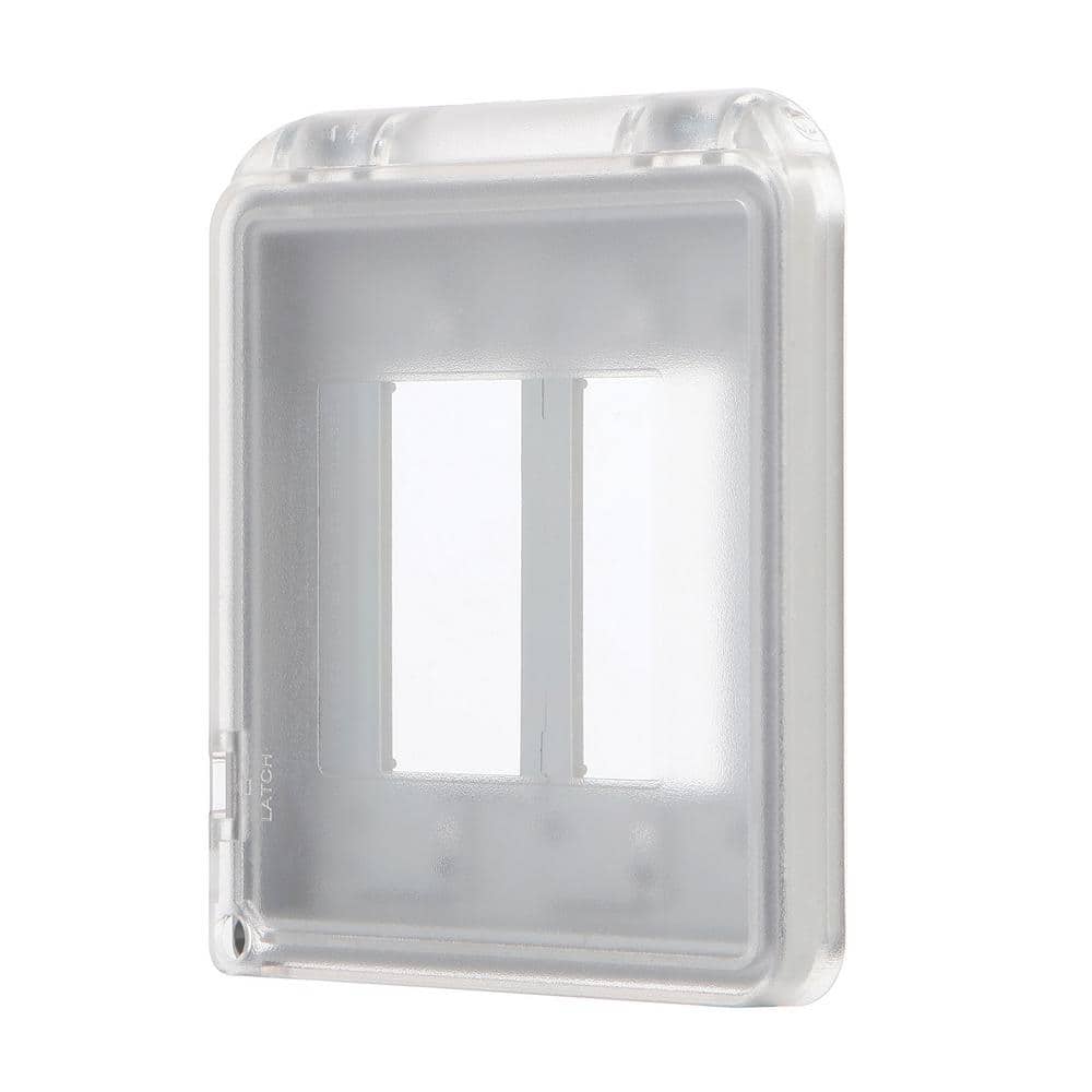 Commercial Electric 2-Gang Horizontal/Vertical Non-Metallic Weatherproof Flat Outlet Cover (73-in-1-Configurations), Clear (3)