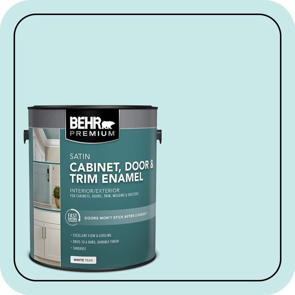 BEHR PREMIUM 1 gal. #M460-1 Tahitian Sky Satin Enamel Interior/Exterior Cabinet, Door & Trim Paint